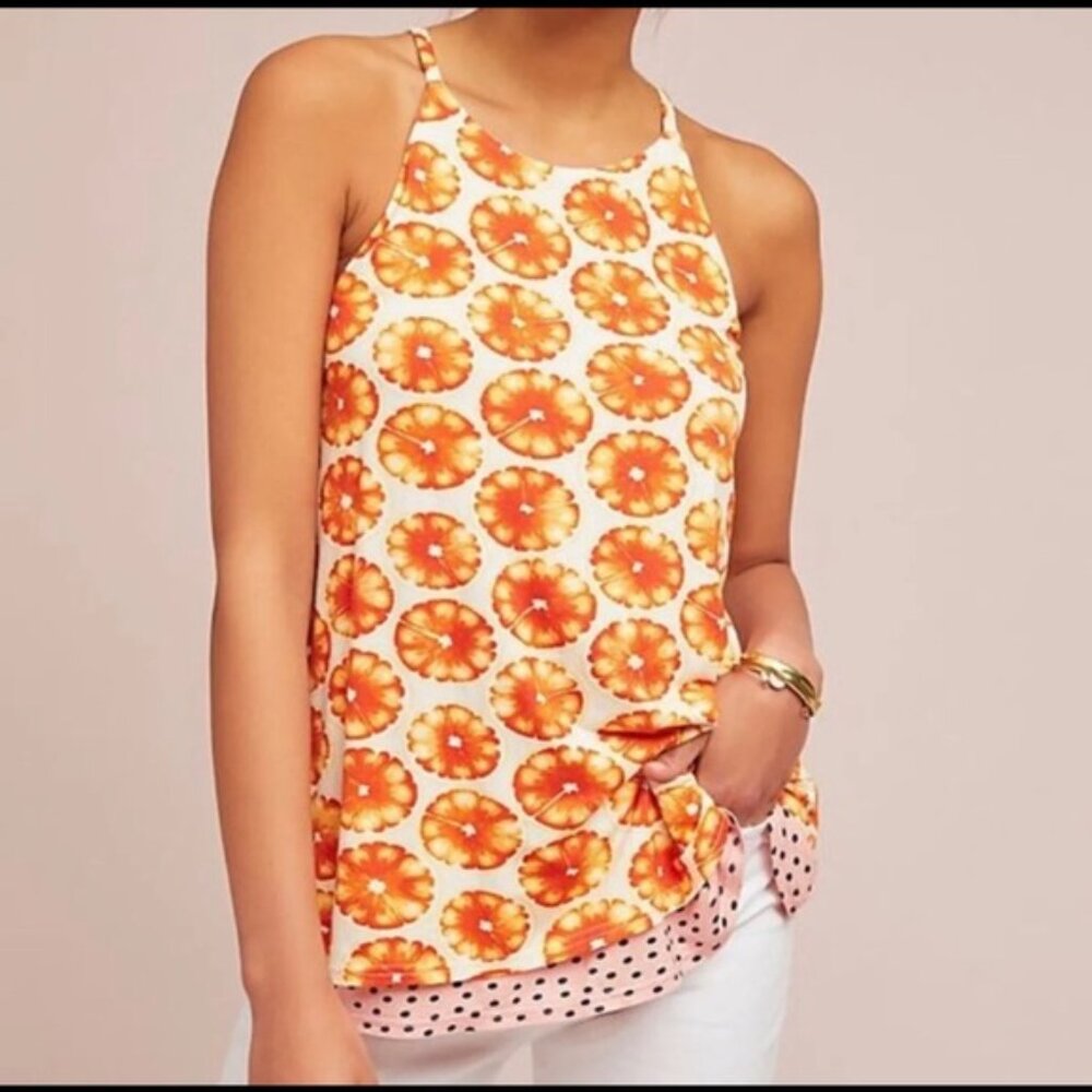 Anthropologie Porridge Layered Flower Swing Top XL NWT